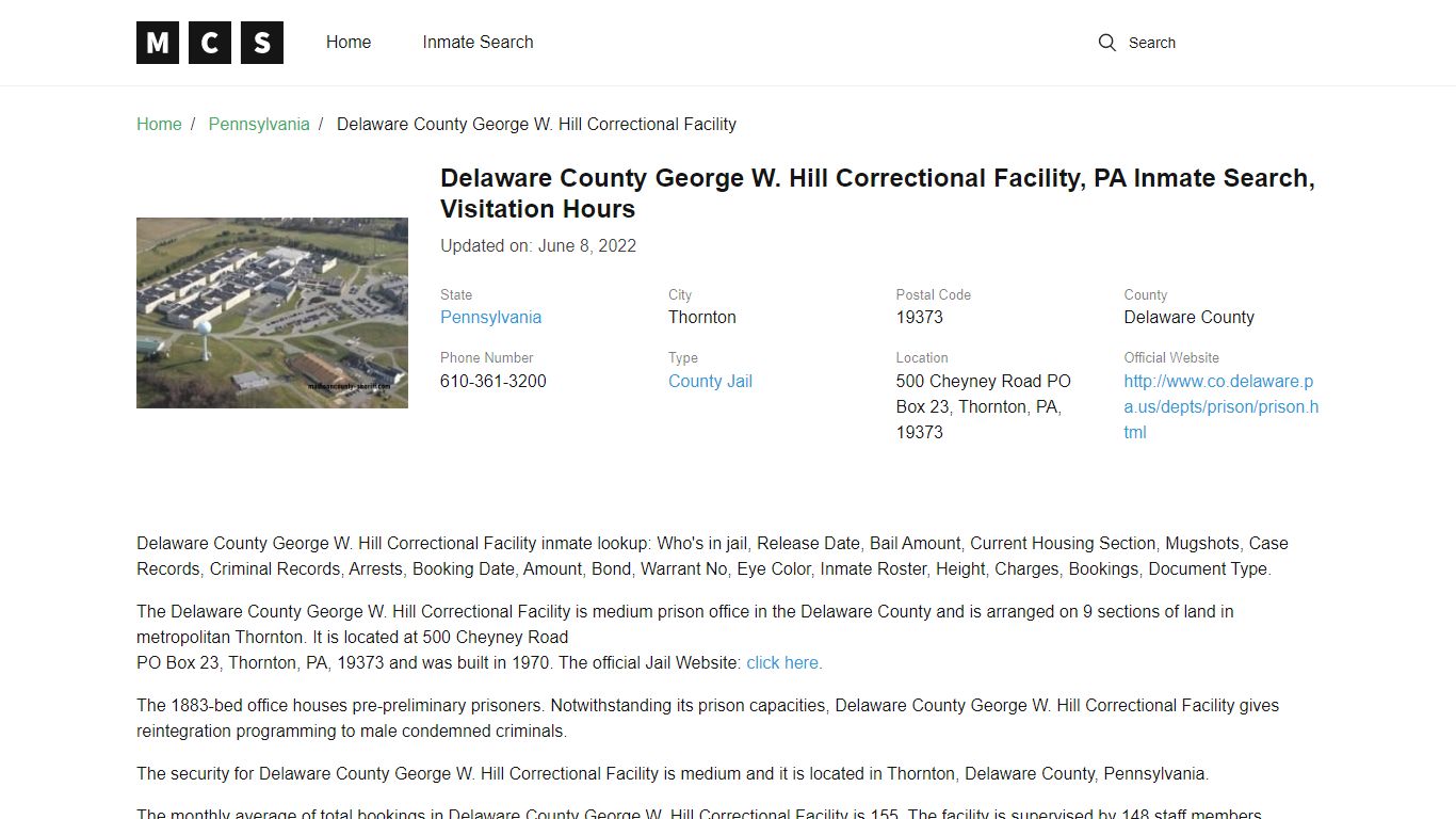 Delaware County George W. Hill Correctional Facility ...