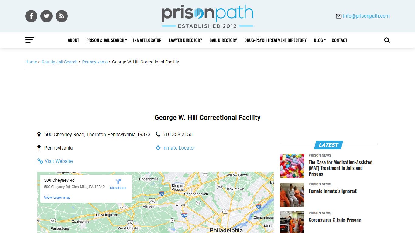 George W. Hill Correctional Facility - Prison Inmate ...